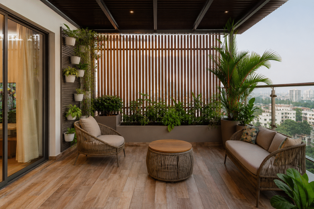 Dust-Resistant Balcony in Hyderabad with modern easy-clean outdoor design