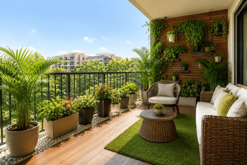Balcony Makeover Investment with modern balcony design and outdoor living space
